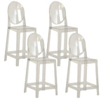 Tabouret de bar moderne en acrylique lisse et élégant avec dossier circulaire