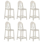 Tabouret de bar moderne en acrylique lisse et élégant avec dossier circulaire