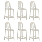 Tabouret de bar moderne en acrylique lisse et élégant avec dossier circulaire