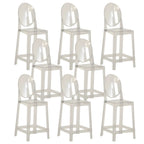 Tabouret de bar moderne en acrylique lisse et élégant avec dossier circulaire