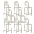 Tabouret de bar moderne en acrylique lisse et élégant avec dossier circulaire