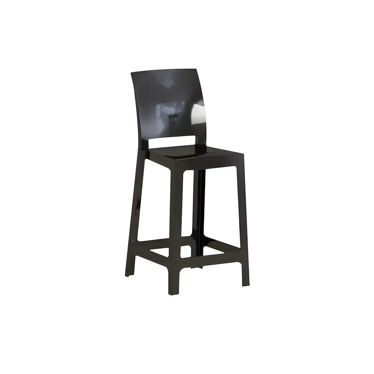 Tabouret de bar moderne en acrylique lisse et élégant avec dossier circulaire