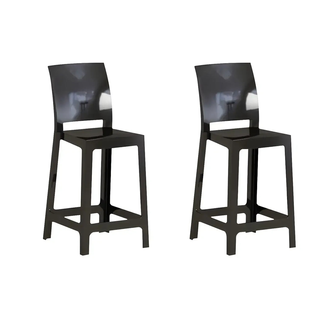 Tabouret de bar moderne en acrylique lisse et élégant avec dossier circulaire
