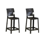 Tabouret de bar moderne en acrylique lisse et élégant avec dossier circulaire