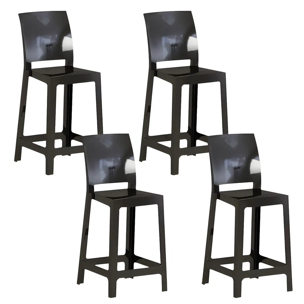 Tabouret de bar moderne en acrylique lisse et élégant avec dossier circulaire