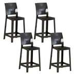 Tabouret de bar moderne en acrylique lisse et élégant avec dossier circulaire