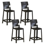 Tabouret de bar moderne en acrylique lisse et élégant avec dossier circulaire