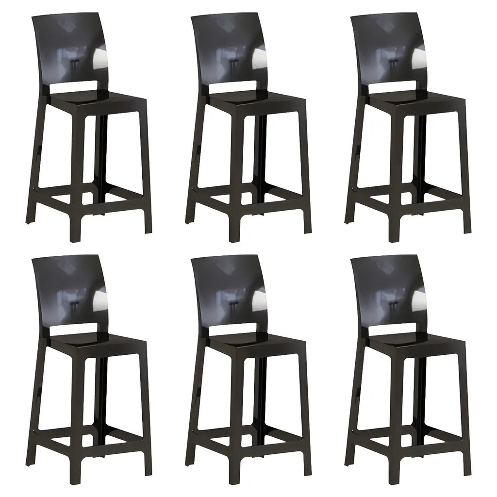 Tabouret de bar moderne en acrylique lisse et élégant avec dossier circulaire