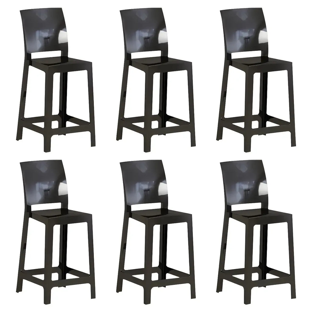 Tabouret de bar moderne en acrylique lisse et élégant avec dossier circulaire