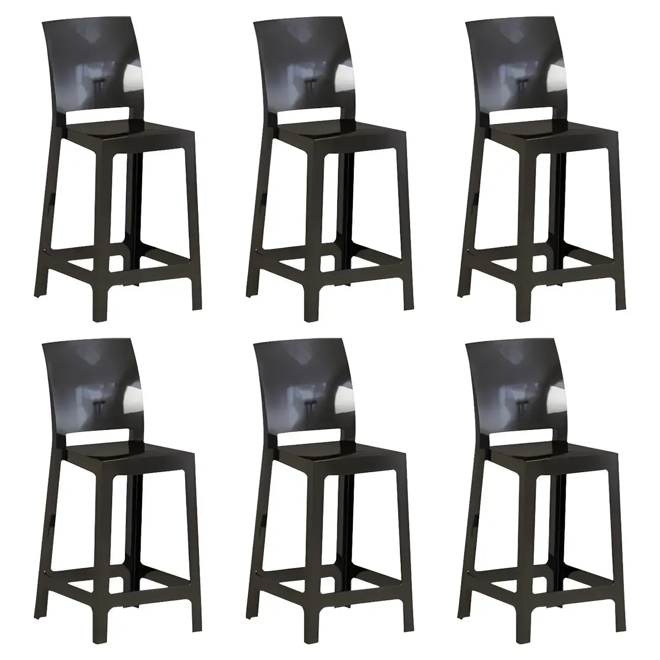 Tabouret de bar moderne en acrylique lisse et élégant avec dossier circulaire
