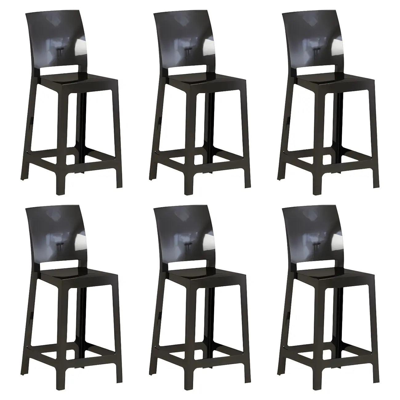 Tabouret de bar moderne en acrylique lisse et élégant avec dossier circulaire
