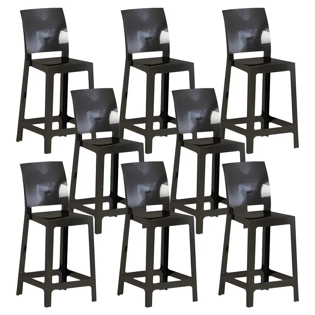 Tabouret de bar moderne en acrylique lisse et élégant avec dossier circulaire