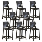 Tabouret de bar moderne en acrylique lisse et élégant avec dossier circulaire