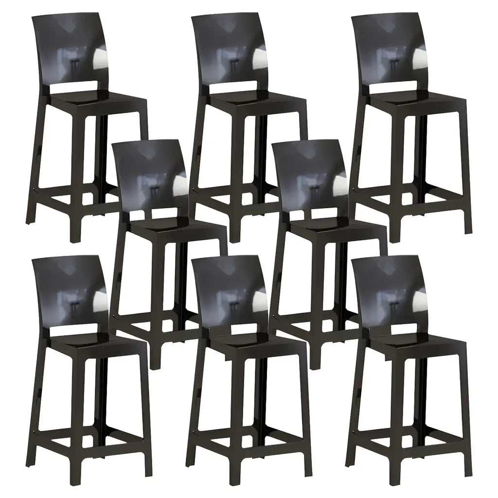 Tabouret de bar moderne en acrylique lisse et élégant avec dossier circulaire