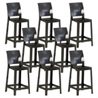 Tabouret de bar moderne en acrylique lisse et élégant avec dossier circulaire