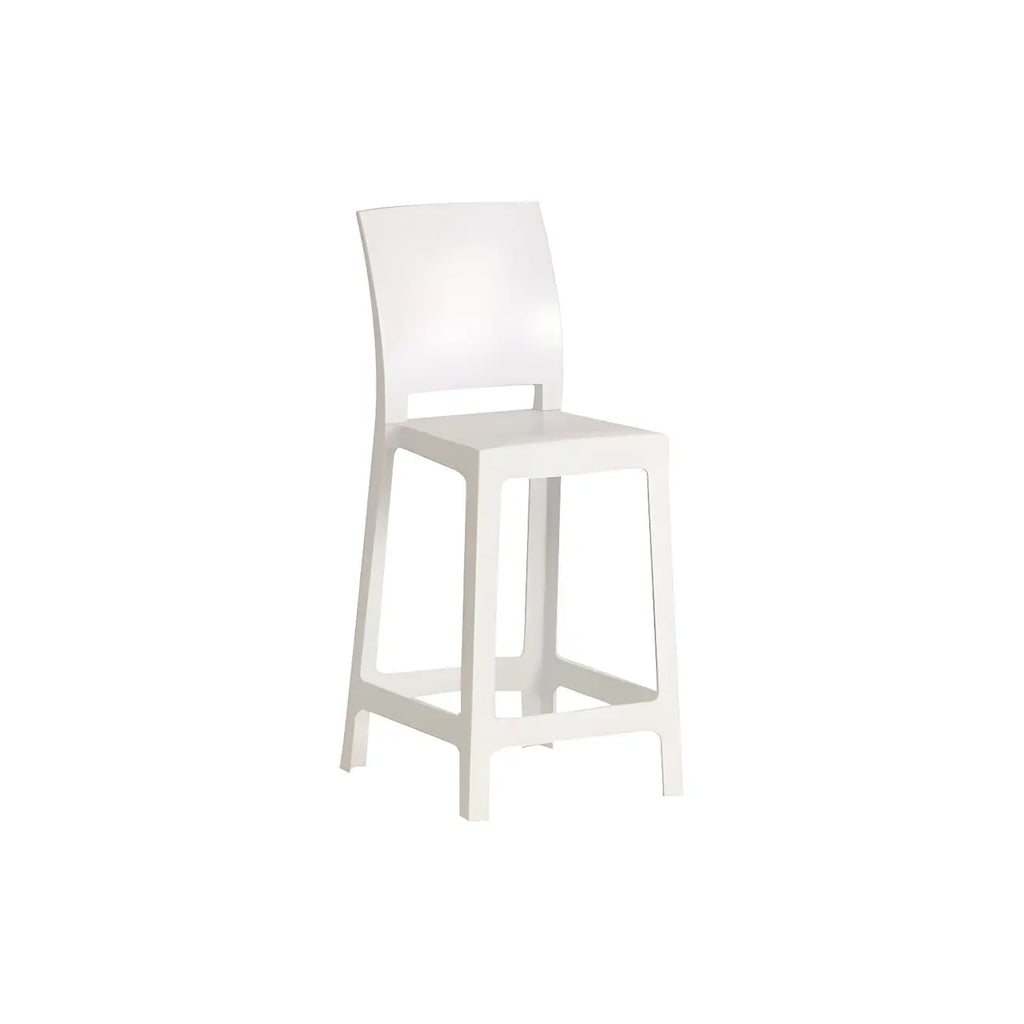 Tabouret de bar moderne en acrylique lisse et élégant avec dossier circulaire
