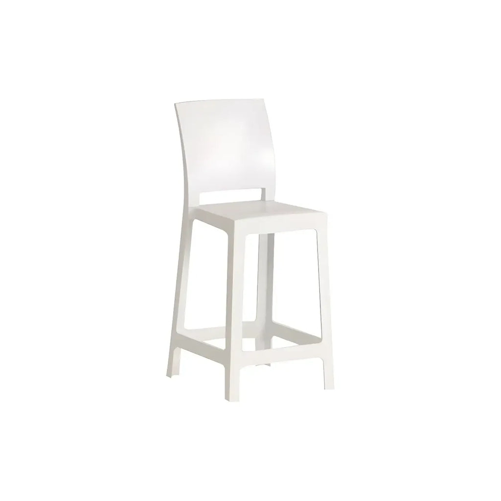 Tabouret de bar moderne en acrylique lisse et élégant avec dossier circulaire