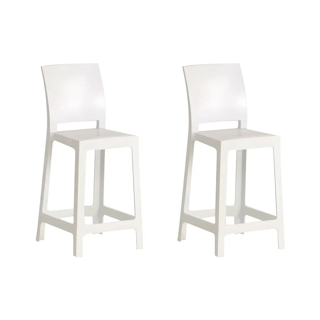 Tabouret de bar moderne en acrylique lisse et élégant avec dossier circulaire