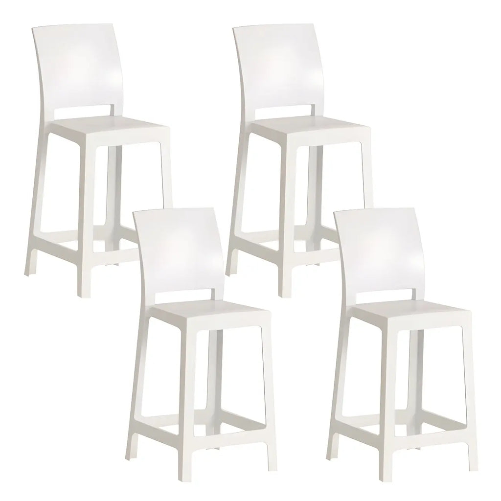 Tabouret de bar moderne en acrylique lisse et élégant avec dossier circulaire