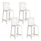 Tabouret de bar moderne en acrylique lisse et élégant avec dossier circulaire
