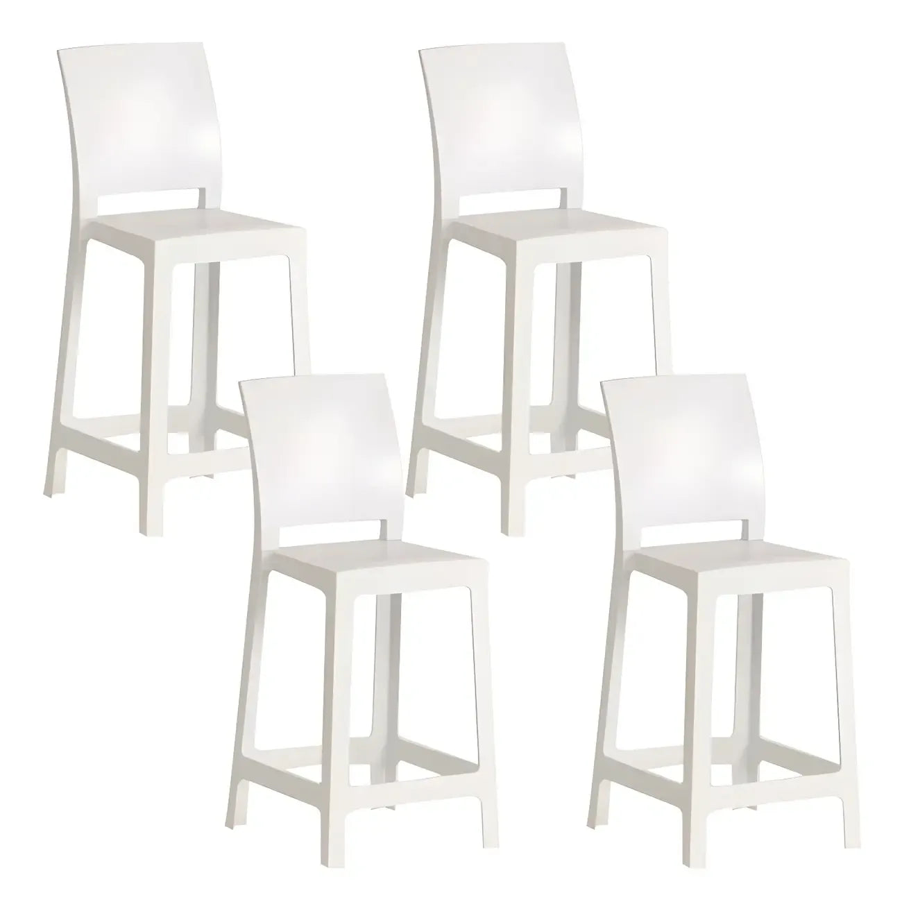 Tabouret de bar moderne en acrylique lisse et élégant avec dossier circulaire