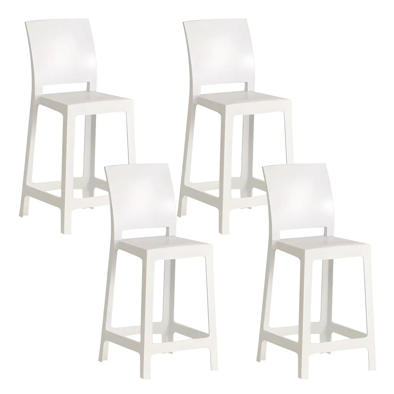Tabouret de bar moderne en acrylique lisse et élégant avec dossier circulaire