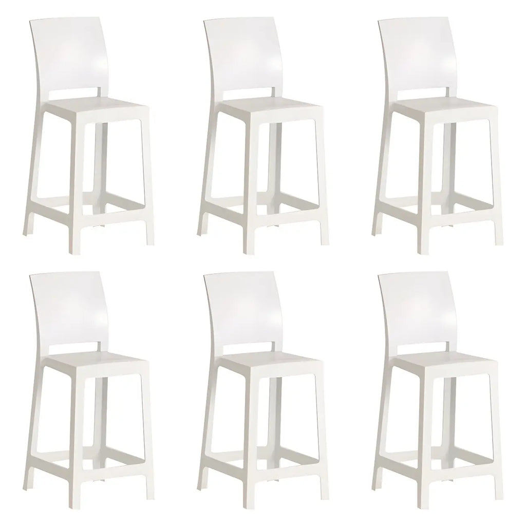 Tabouret de bar moderne en acrylique lisse et élégant avec dossier circulaire