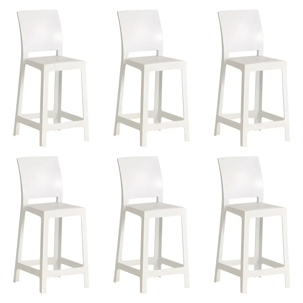 Tabouret de bar moderne en acrylique lisse et élégant avec dossier circulaire