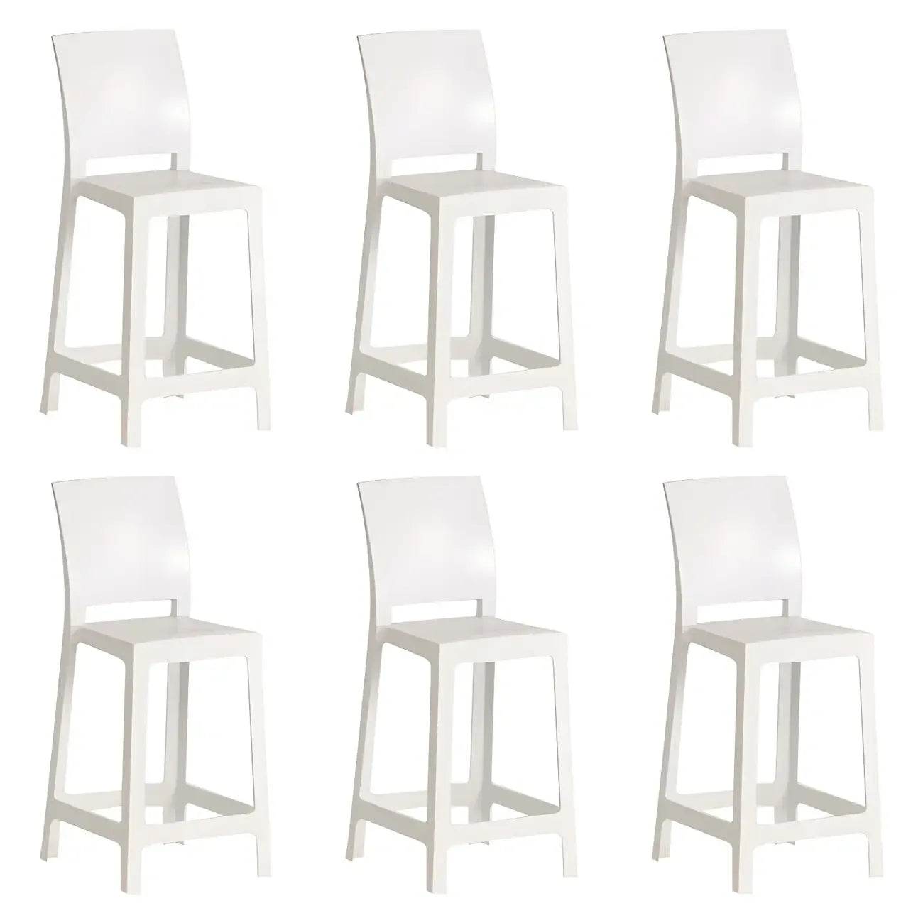 Tabouret de bar moderne en acrylique lisse et élégant avec dossier circulaire