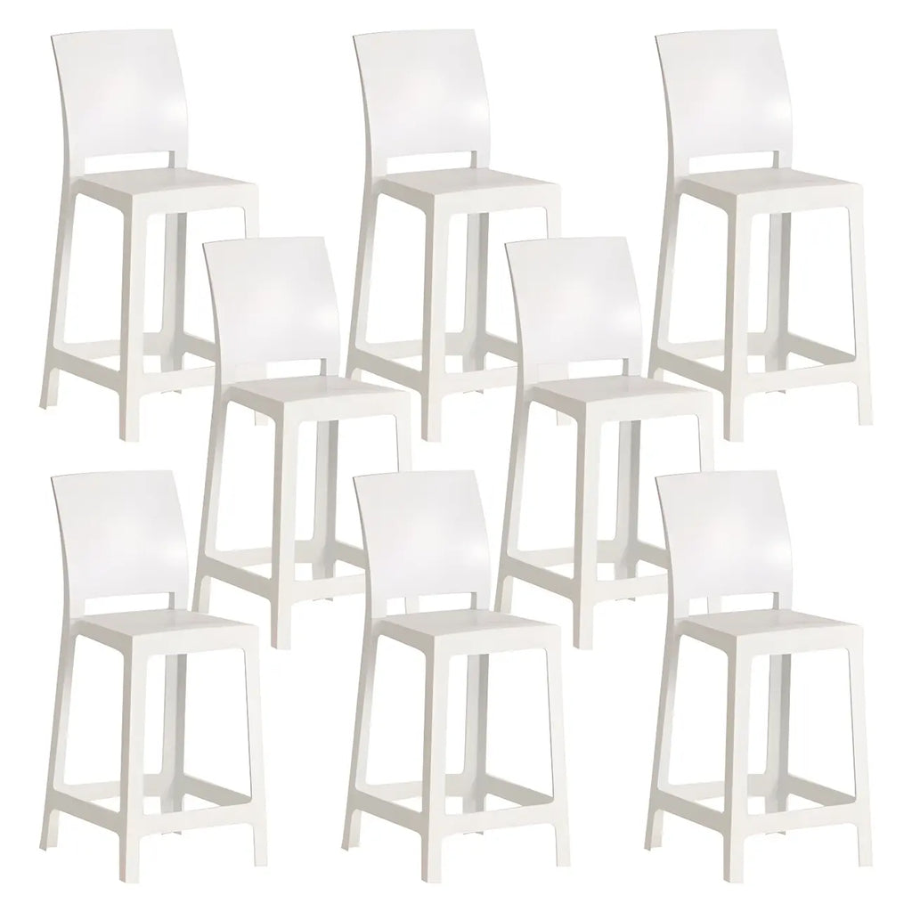 Tabouret de bar moderne en acrylique lisse et élégant avec dossier circulaire