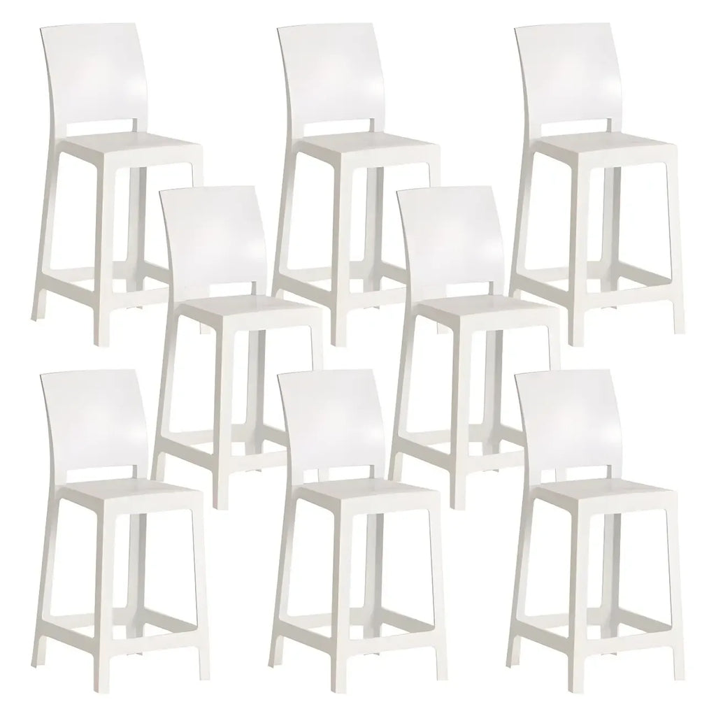 Tabouret de bar moderne en acrylique lisse et élégant avec dossier circulaire