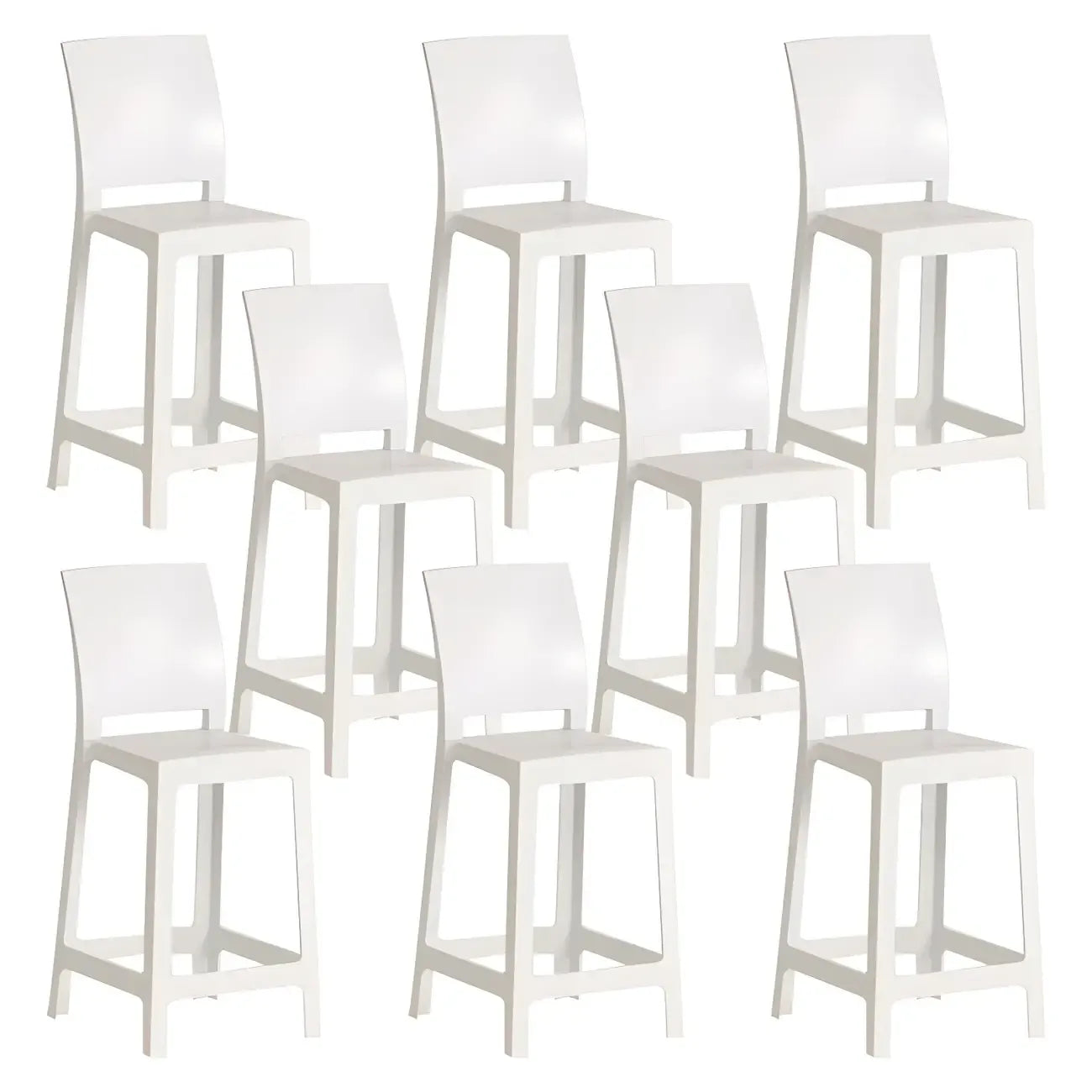 Tabouret de bar moderne en acrylique lisse et élégant avec dossier circulaire