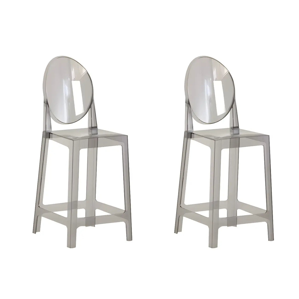 Tabouret de bar moderne en acrylique lisse et élégant avec dossier circulaire