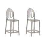 Tabouret de bar moderne en acrylique lisse et élégant avec dossier circulaire