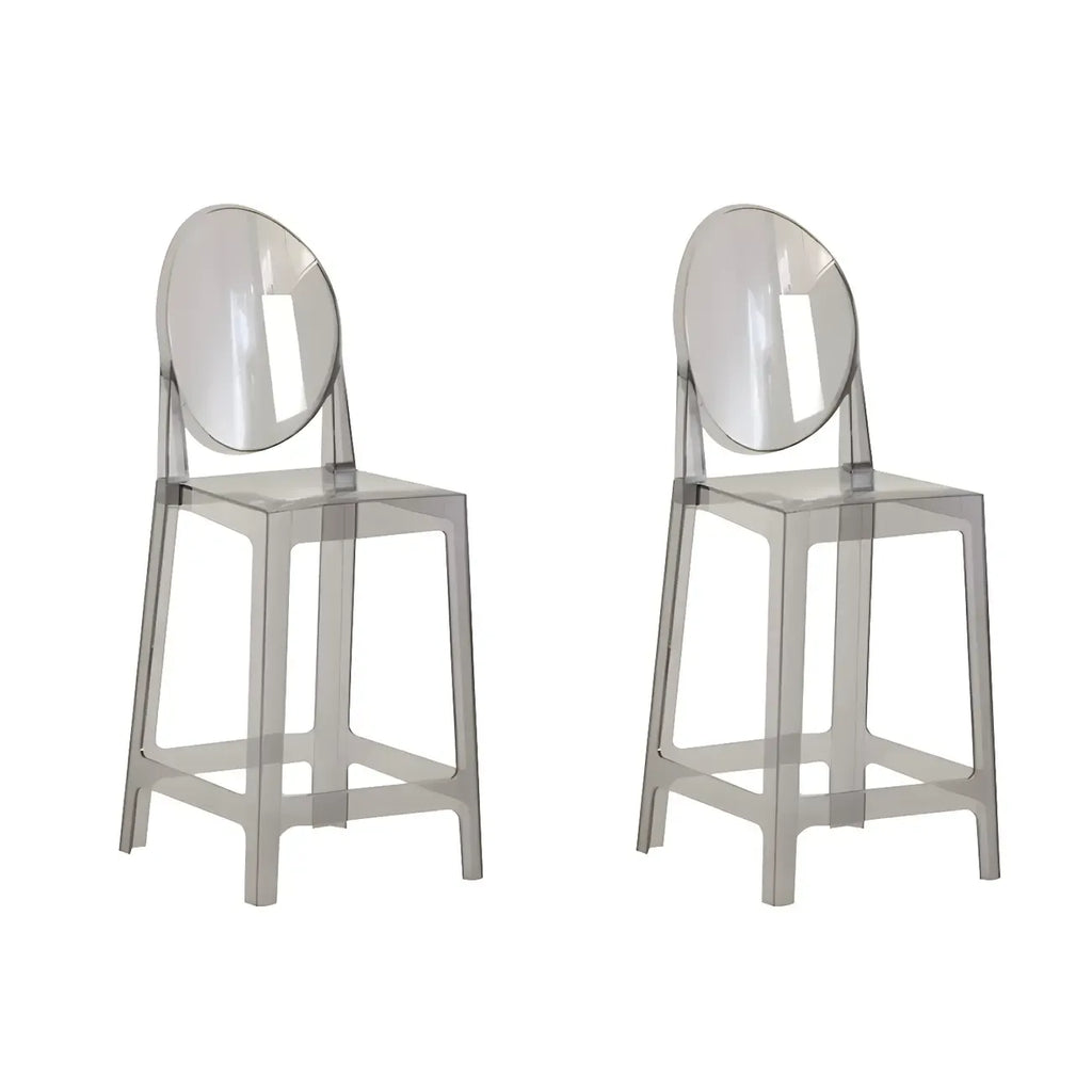 Tabouret de bar moderne en acrylique lisse et élégant avec dossier circulaire