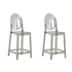 Tabouret de bar moderne en acrylique lisse et élégant avec dossier circulaire