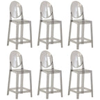 Tabouret de bar moderne en acrylique lisse et élégant avec dossier circulaire