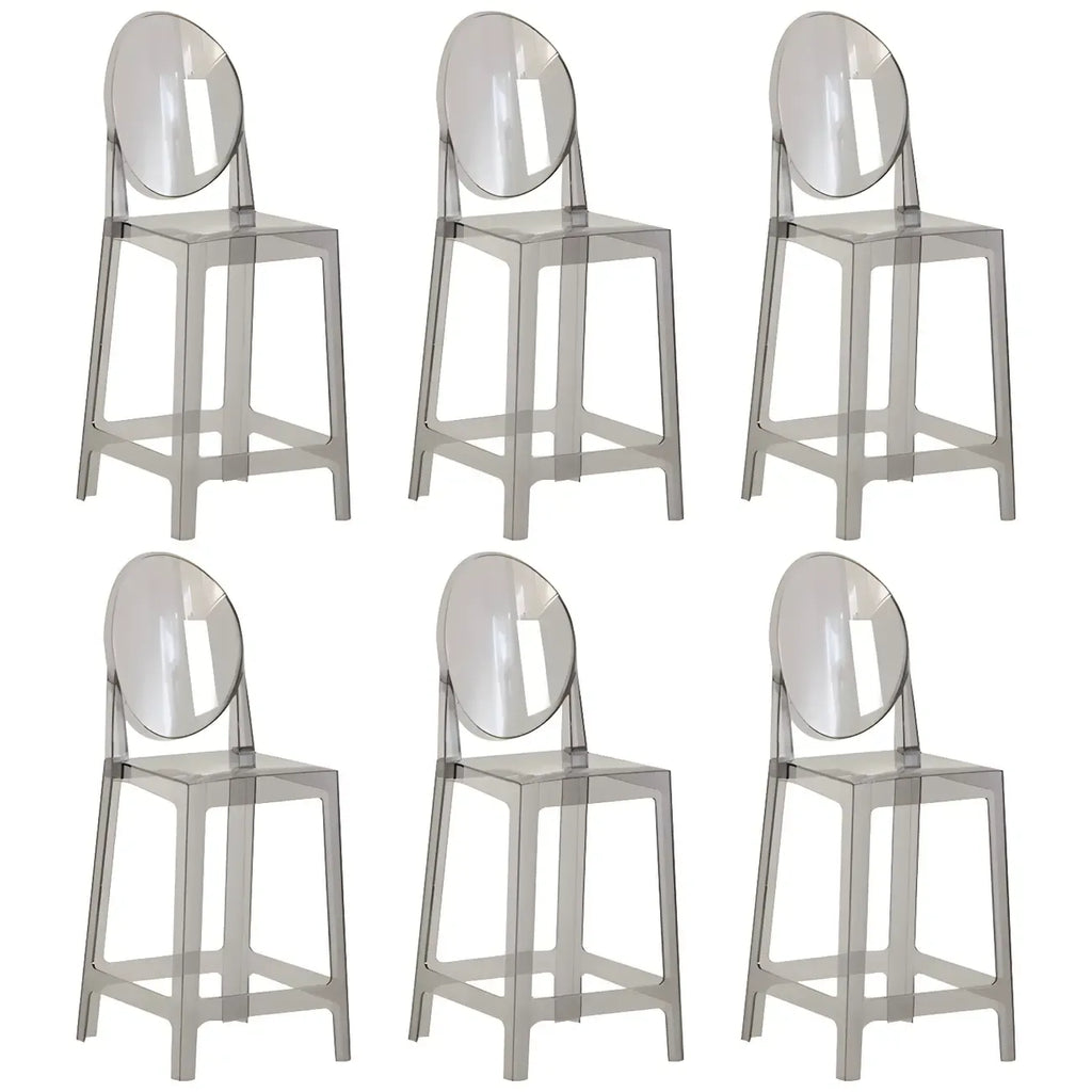 Tabouret de bar moderne en acrylique lisse et élégant avec dossier circulaire