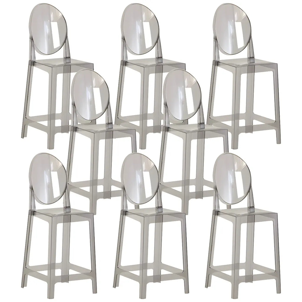 Tabouret de bar moderne en acrylique lisse et élégant avec dossier circulaire