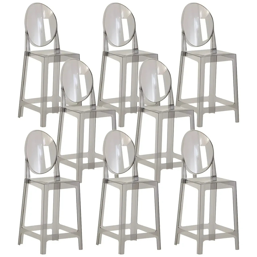 Tabouret de bar moderne en acrylique lisse et élégant avec dossier circulaire