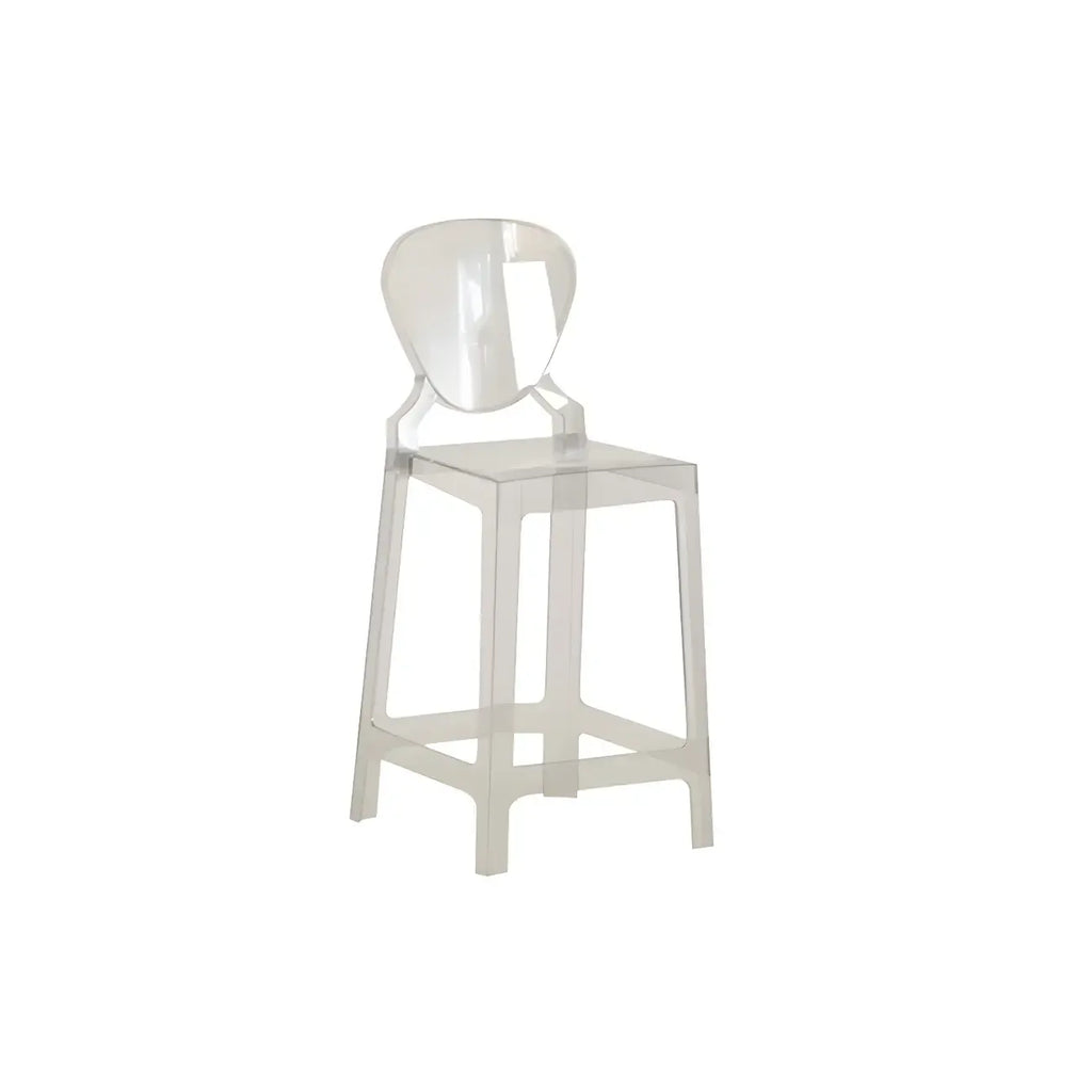 Tabouret de bar moderne en acrylique lisse et élégant avec dossier circulaire