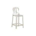 Tabouret de bar moderne en acrylique lisse et élégant avec dossier circulaire