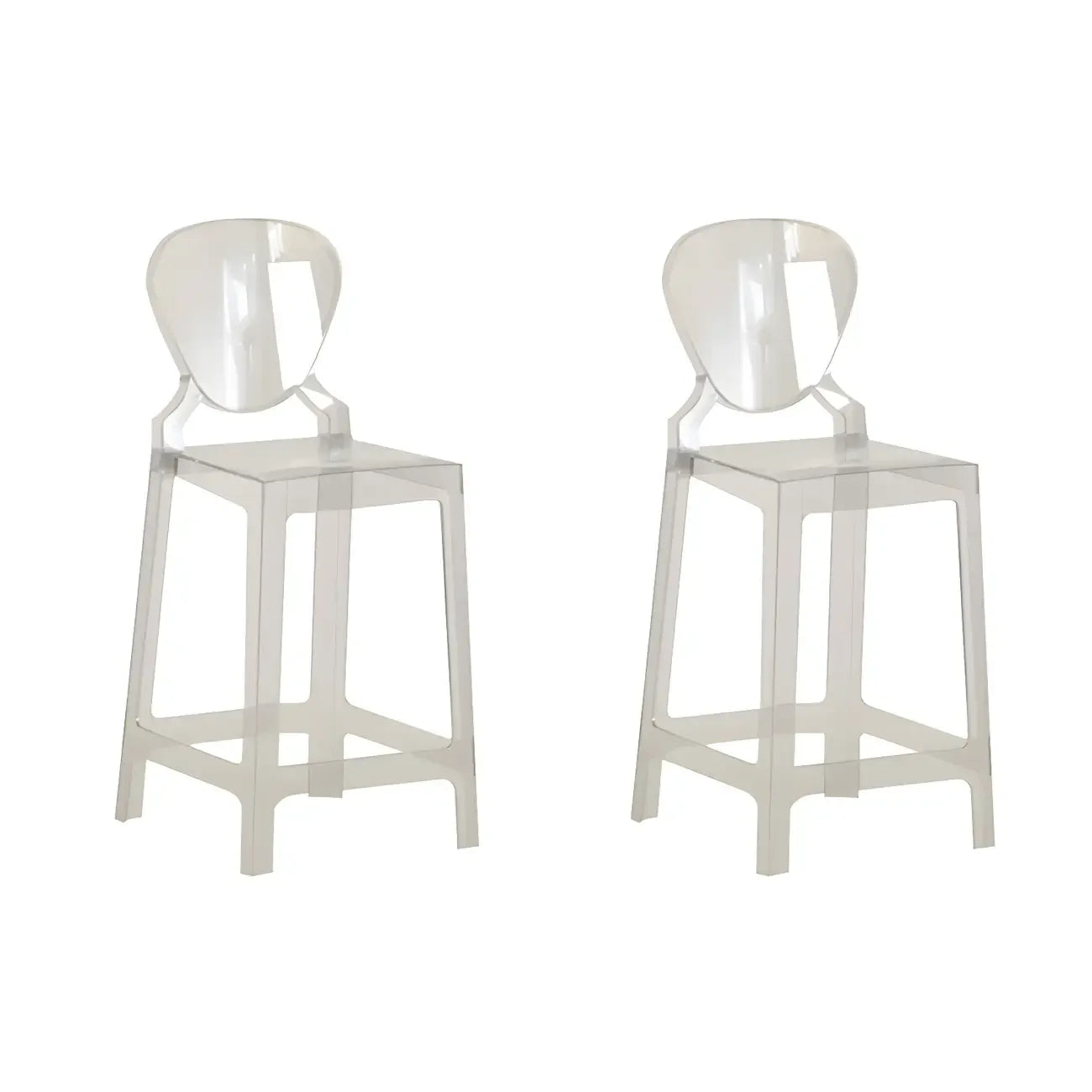 Tabouret de bar moderne en acrylique lisse et élégant avec dossier circulaire