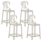 Tabouret de bar moderne en acrylique lisse et élégant avec dossier circulaire