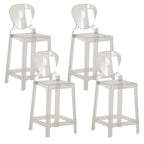 Tabouret de bar moderne en acrylique lisse et élégant avec dossier circulaire