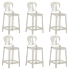 Tabouret de bar moderne en acrylique lisse et élégant avec dossier circulaire