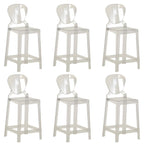 Tabouret de bar moderne en acrylique lisse et élégant avec dossier circulaire