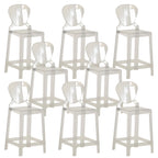 Tabouret de bar moderne en acrylique lisse et élégant avec dossier circulaire