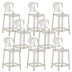 Tabouret de bar moderne en acrylique lisse et élégant avec dossier circulaire