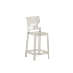 Tabouret de bar moderne en acrylique lisse et élégant avec dossier circulaire